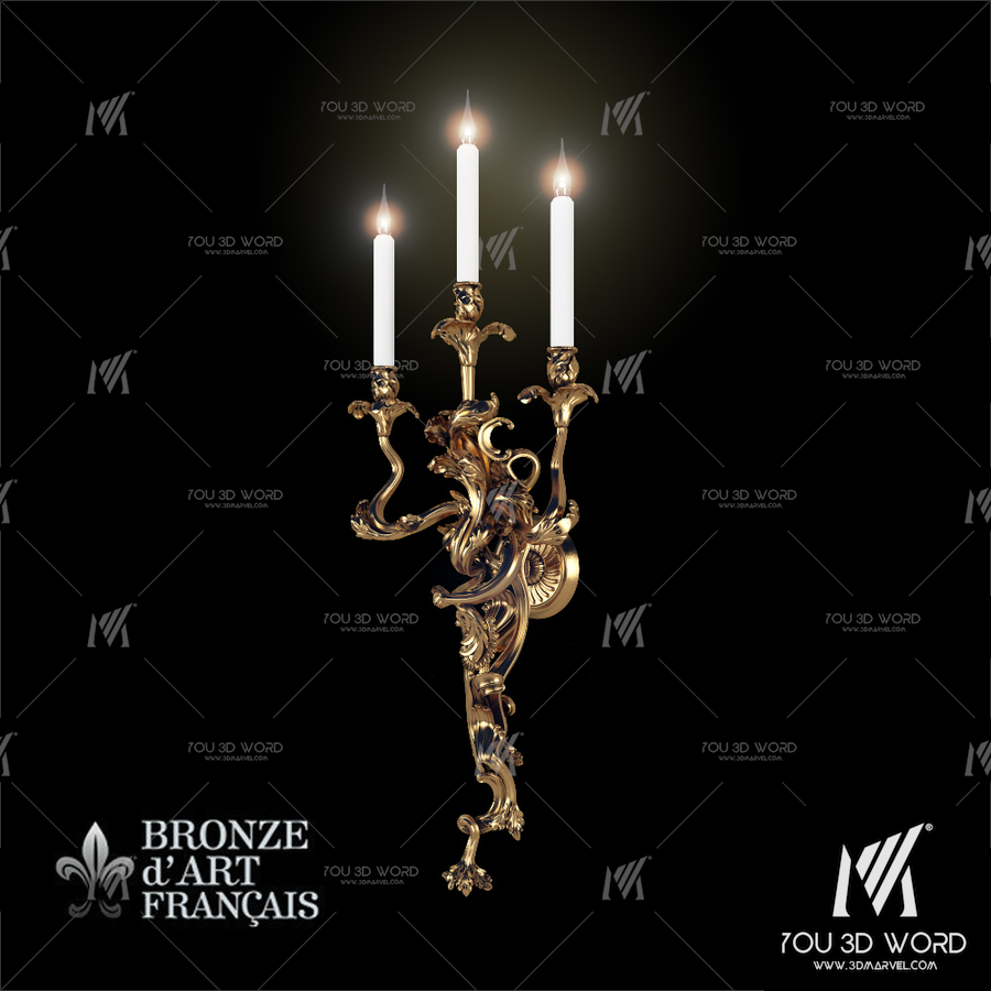 Bronze d`Art Louis XV Sconces